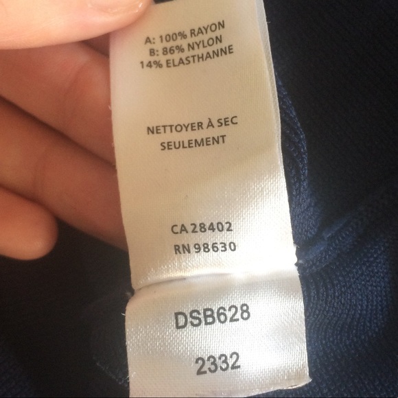 Leo & Sage Navy Rayon Crew Neck A-Line Dress - Picture 7 of 7